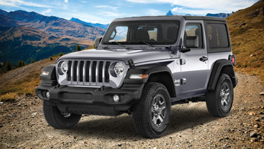 Jeep Wrangler on a mountain background